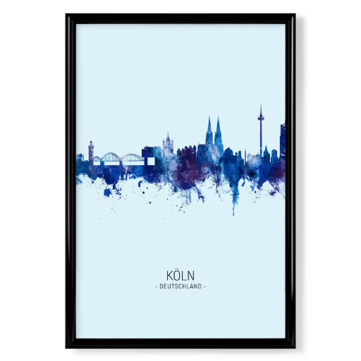 Cologne Germany Skyline Dark Blue