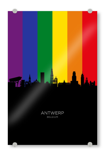 Acrylglasbild "Antwerp Belgium Skyline Pride" artboxONE - Städte