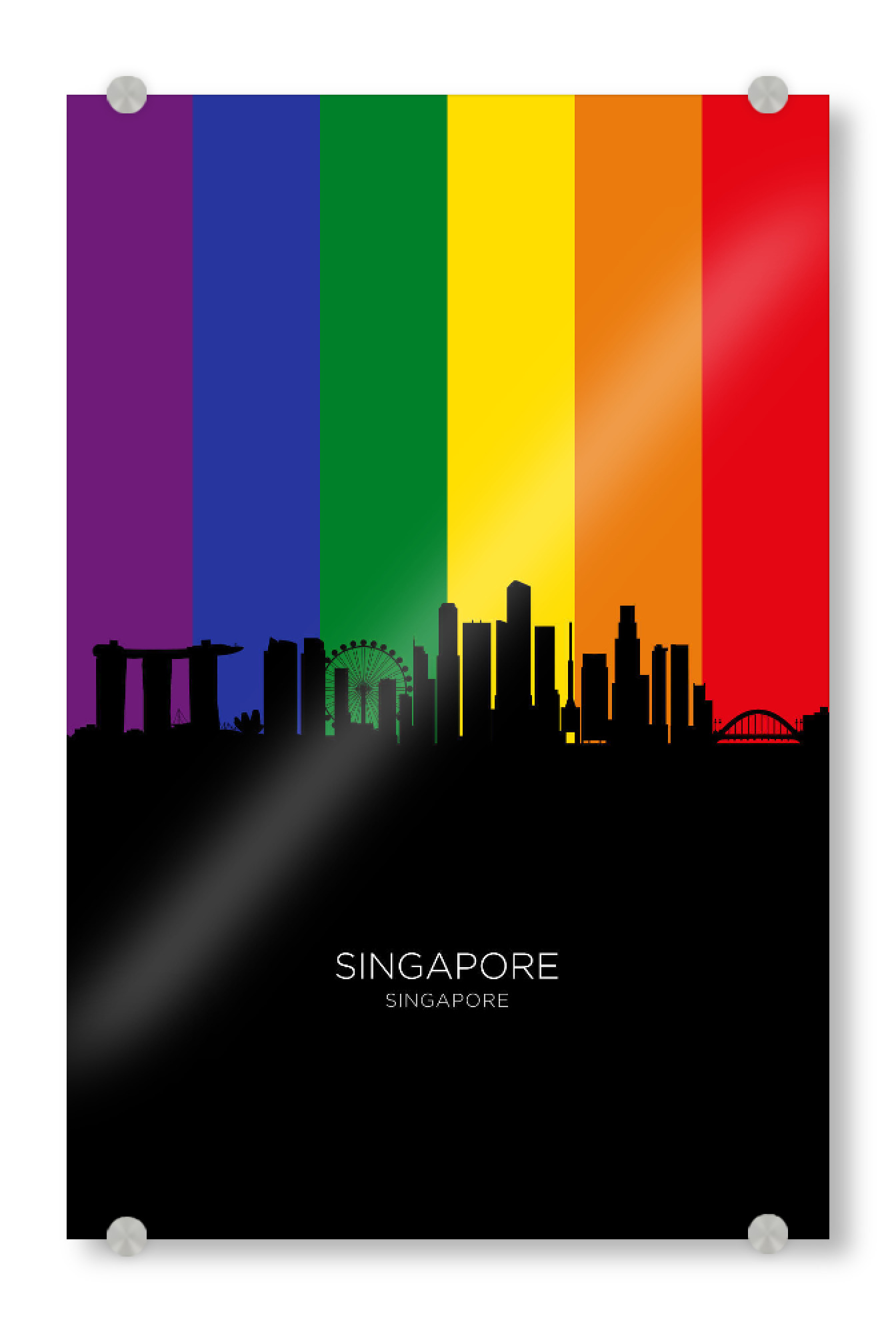 Acrylglasbild "Singapore Skyline Pride" artboxONE - Städte / Singapur