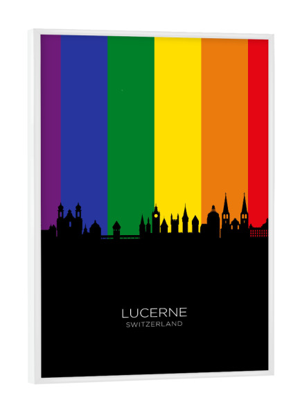 Poster mit weißem Rahmen "Lucerne Skyline Pride" artboxONE - Städte
