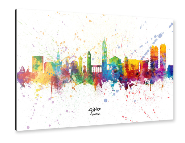 Alu-Dibond "Split Croatia Skyline Splash" 30x20 cm artboxONE