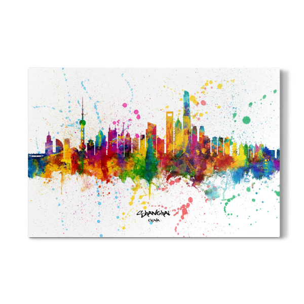 Galerie-Print "Shanghai China Skyline Splash" 30x20 cm artboxONE