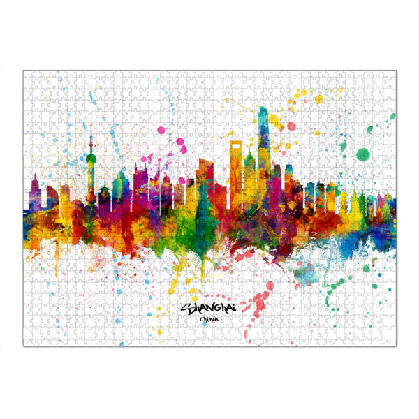 Puzzle Ravensburger "Shanghai China Skyline Splash" artboxONE - Städte,Städte / Shanghai