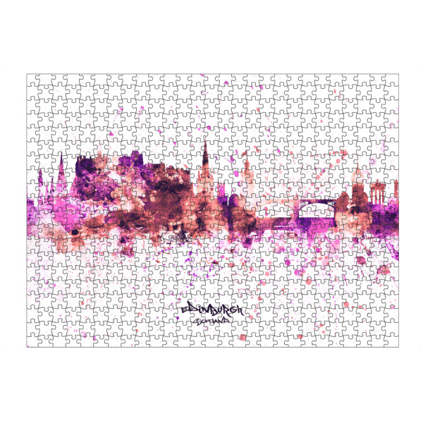Puzzle Ravensburger "Edinburgh Skyline RosePink" artboxONE - Städte - Edinburgh,Scotland,Skyline,Cityscape,Stadtbild,Watercolor,Schottland,City,Stadt