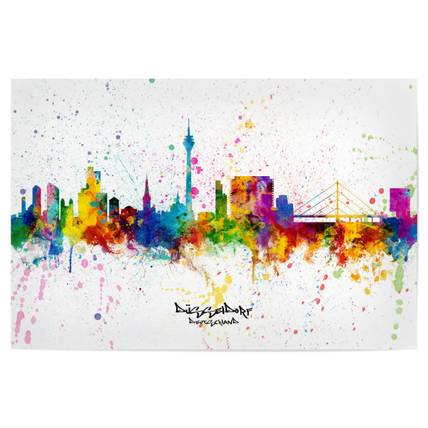 Poster "Düsseldorf Germany Skyline Splash" artboxONE - Städte,Städte / Düsseldorf