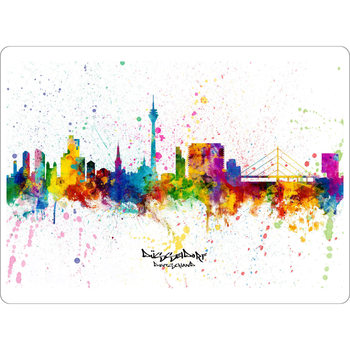 Tischset "Düsseldorf Germany Skyline Splash" artboxONE - Städte,Städte / Düsseldorf