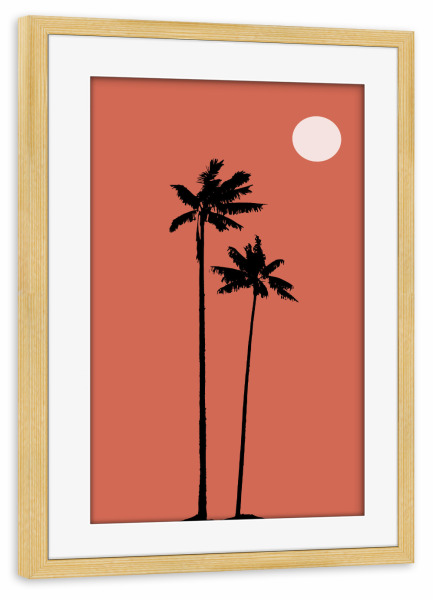 Poster mit Rahmen kiefer "2 Palmen" artboxONE - Natur,Reise / Strand und Meer