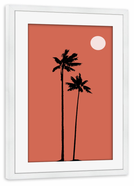 Poster mit Rahmen weiß "2 Palmen" artboxONE - Natur,Reise / Strand und Meer