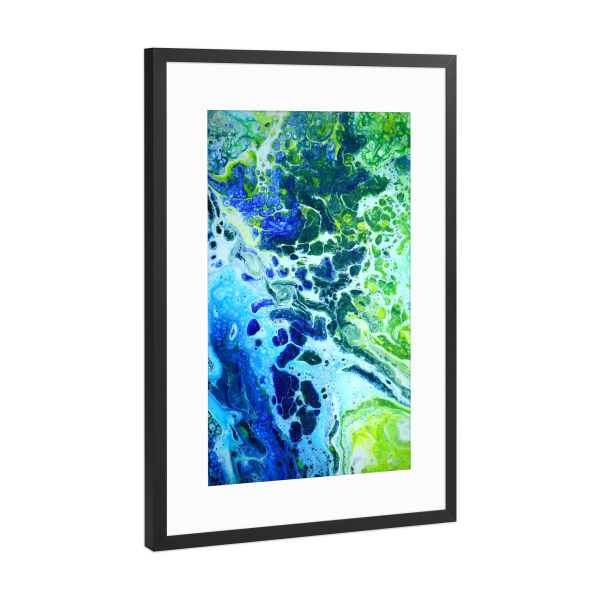 Poster mit Rahmen Schwarz (Metallic) "BLUE BAY" artboxONE - Natur,Abstrakt