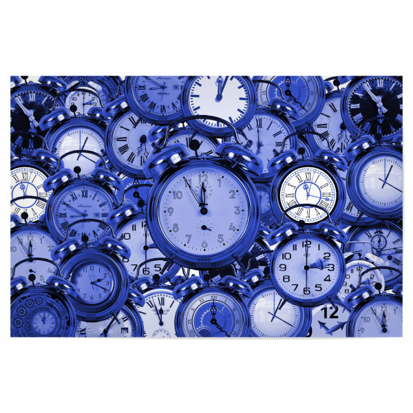 Poster "Uhrzeit blau" artboxONE - Abstrakt - Uhrzeit,Uhr,Zeit,Time,Clock