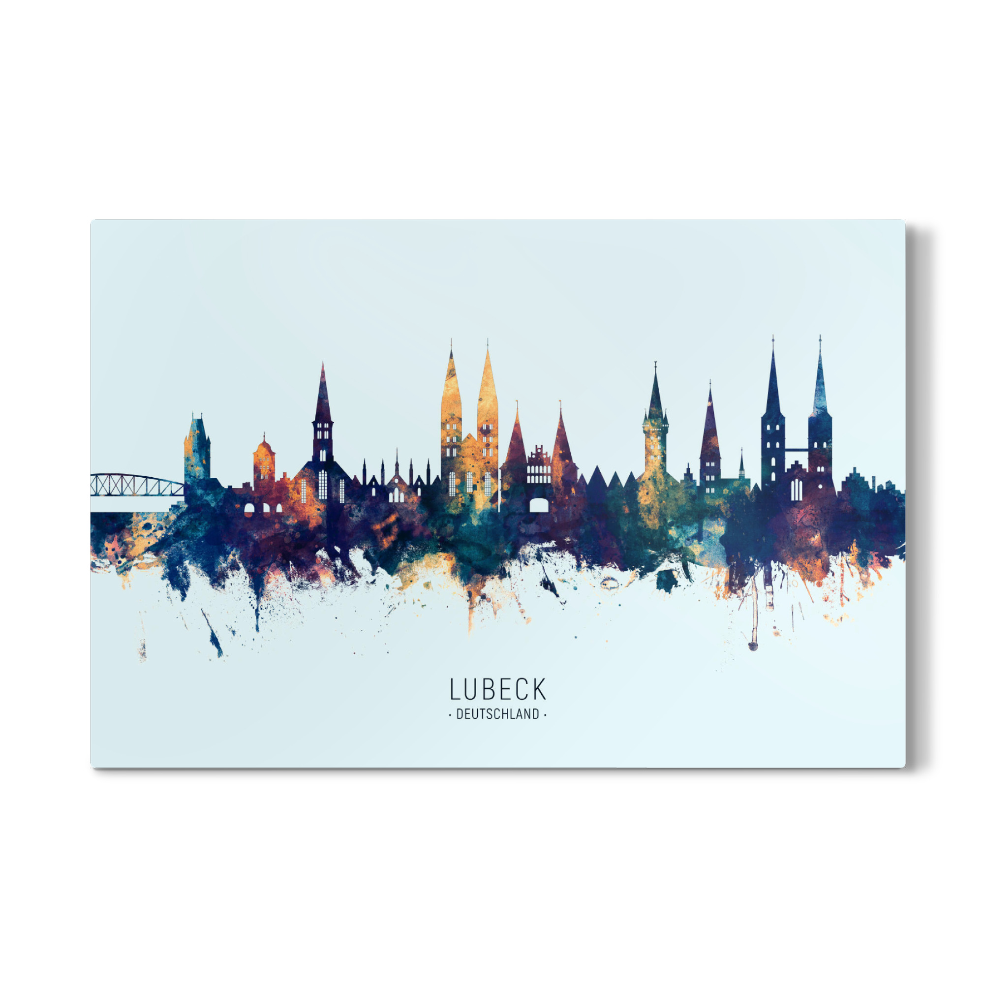 Galerie-Print "Lubeck Germany Skyline BlueOrange" 30x20 cm artboxONE