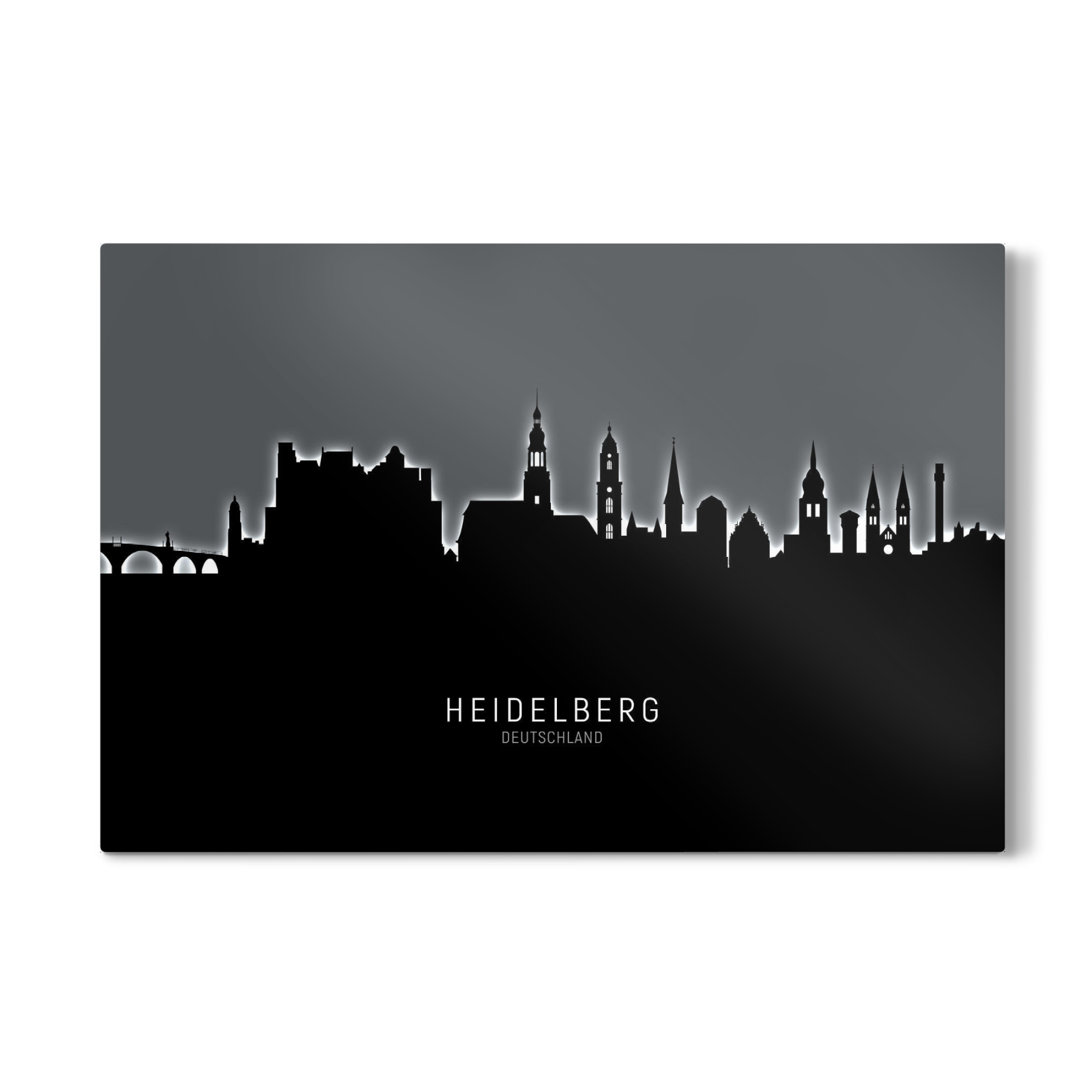 Galerie-Print "Heidelberg Skyline Glow White" 75x50 cm artboxONE