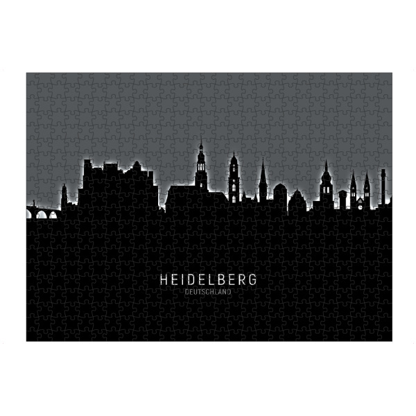 artboxONE Puzzle "Heidelberg Skyline Glow White" artboxONE - Städte,Schwarzweiß