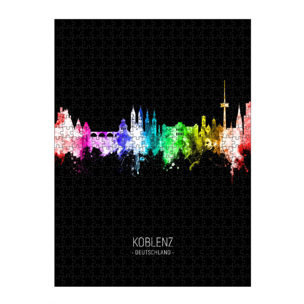 Puzzle Ravensburger "Koblenz Skyline Colour Black" artboxONE - Städte