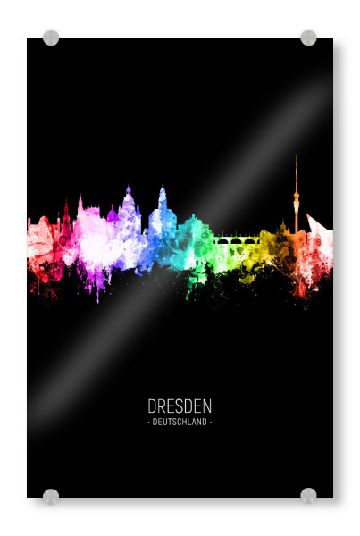 Acrylglasbild "Dresden Skyline Colour Black" artboxONE - Städte,Städte / Dresden