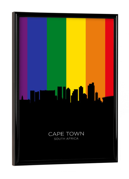 Poster mit schwarzem Rahmen "Cape Town Skyline Pride" artboxONE - Städte