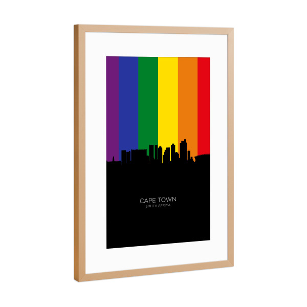 Poster mit Rahmen Kupfer "Cape Town Skyline Pride" artboxONE - Städte