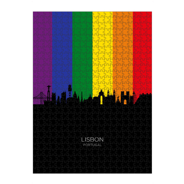 Puzzle Ravensburger "Lisbon Portugal Skyline Pride" artboxONE - Städte