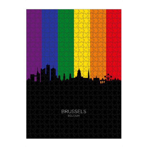 Puzzle Ravensburger "Brussels Belgium Skyline Pride" artboxONE - Städte