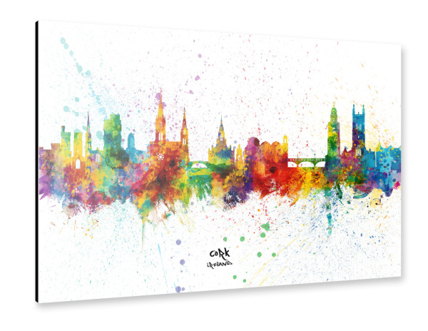 Alu-Dibond "Cork Ireland Skyline Splash" 30x20 cm artboxONE