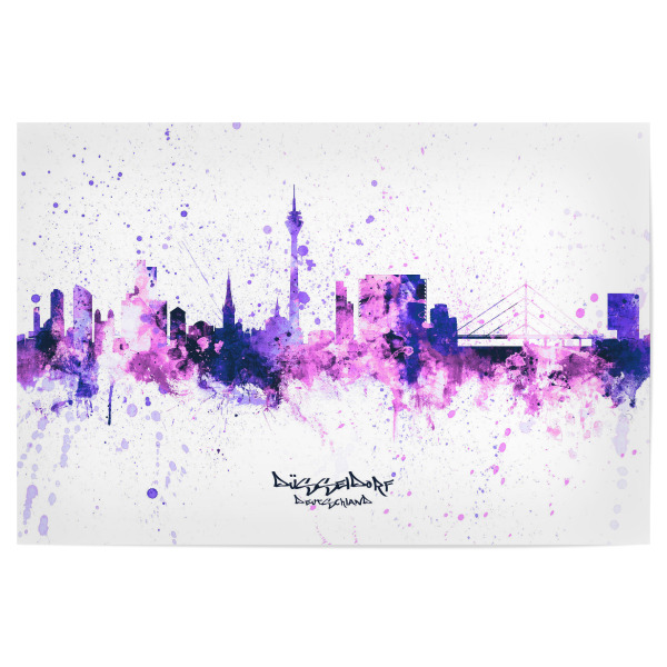 Poster 30x20 cm "Düsseldorf Skyline PurplePink" artboxONE - Städte,Städte / Düsseldorf