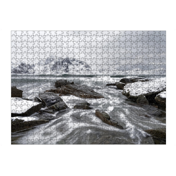 Puzzle Ravensburger "Küstenlandschaft im Winter" artboxONE - Natur,Schwarzweiß,Reise / Strand und Meer,Reise / Länder