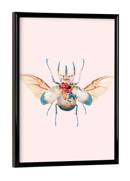 Poster mit schwarzem Rahmen "VINTAGE BEETLE" artboxONE - Floral,Tiere,Fiktion,Lustig