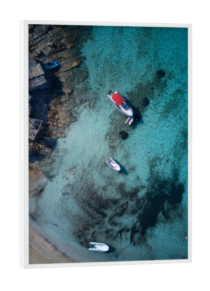 Poster mit weißem Rahmen "Little Beach Harbor" artboxONE - Reise / Strand und Meer