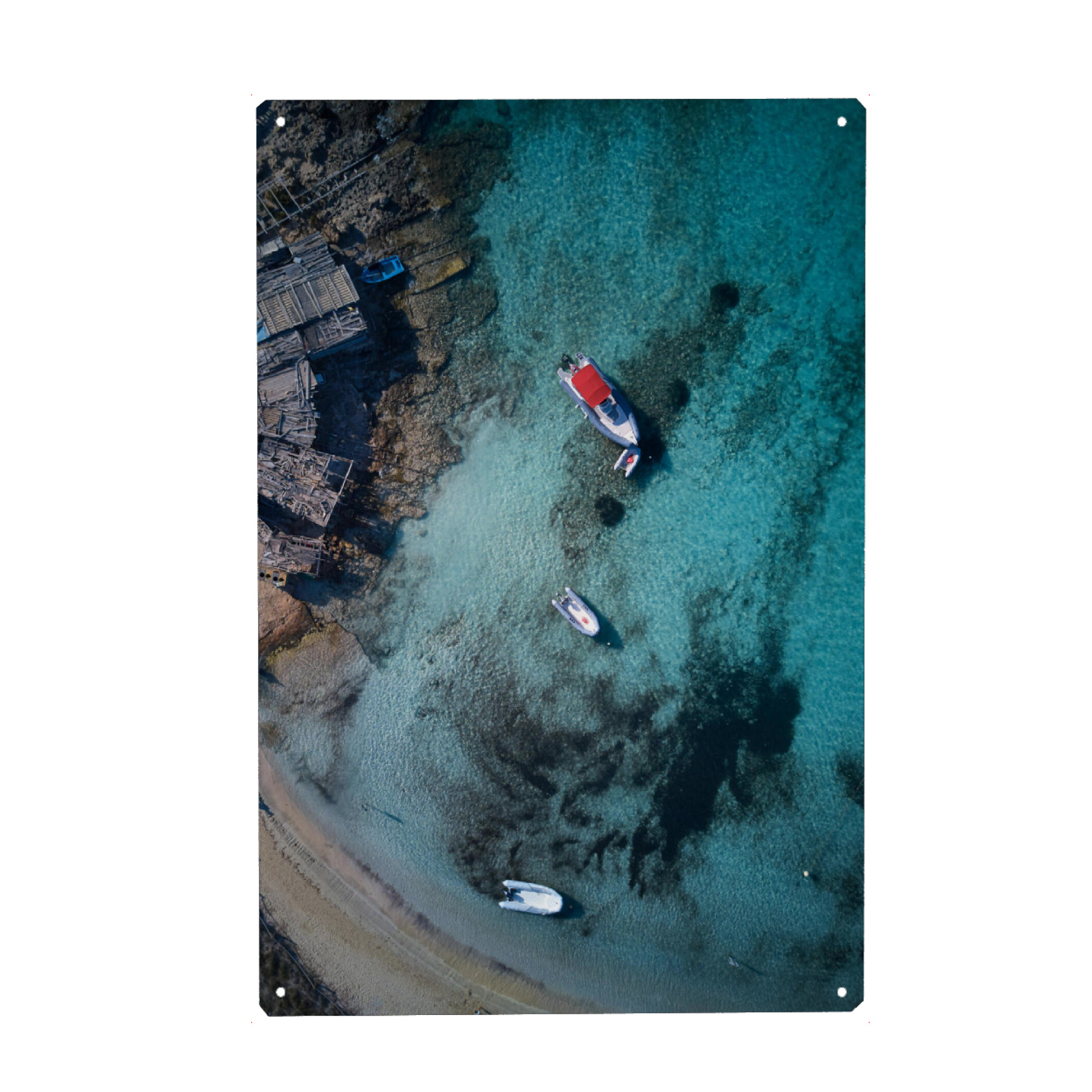Metall Poster "Little Beach Harbor" artboxONE - Reise / Strand und Meer