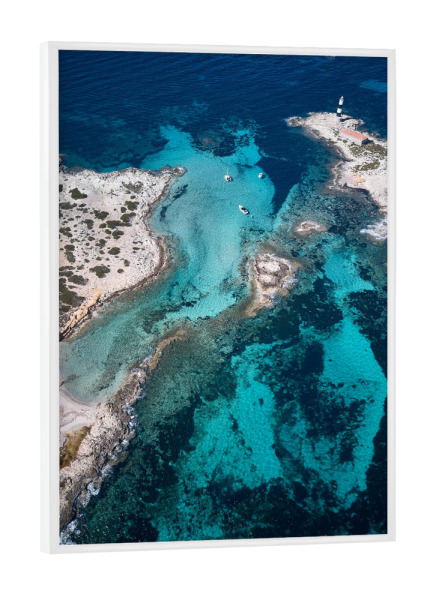 Poster mit weißem Rahmen "Little Lighthouse" artboxONE - Reise / Strand und Meer