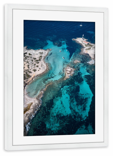 Poster mit Rahmen weiß "Little Lighthouse" artboxONE - Reise / Strand und Meer