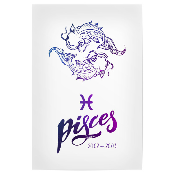 Poster 30x20 cm "Sternzeichen Fische" artboxONE - Typografie