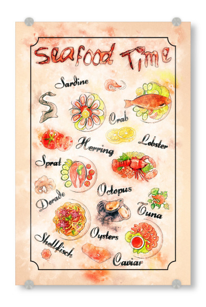 Acrylglasbild "Zeit für Fisch - Seafood" artboxONE - Essen & Trinken