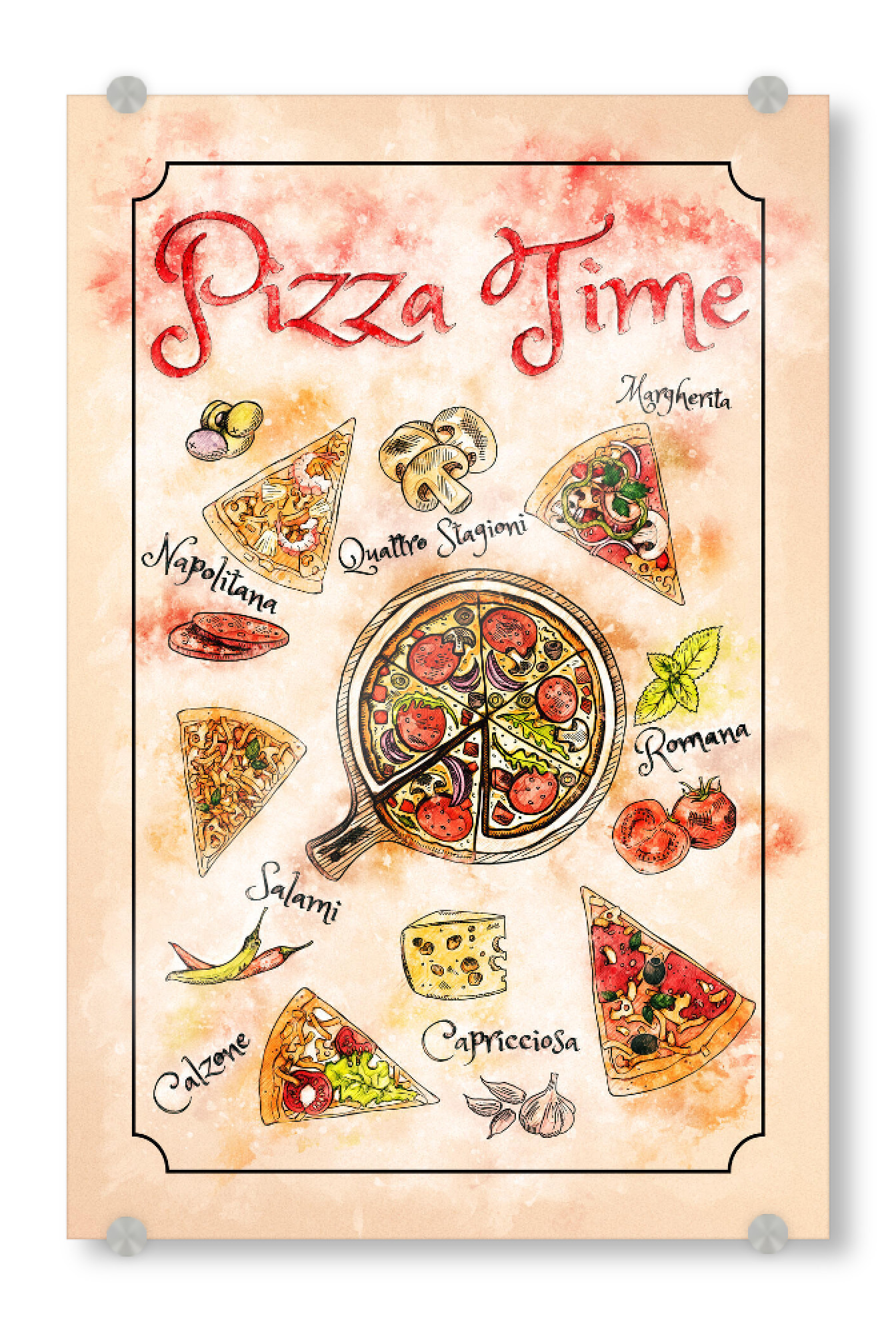 Acrylglasbild "Zeit für Pizza" artboxONE - Essen & Trinken