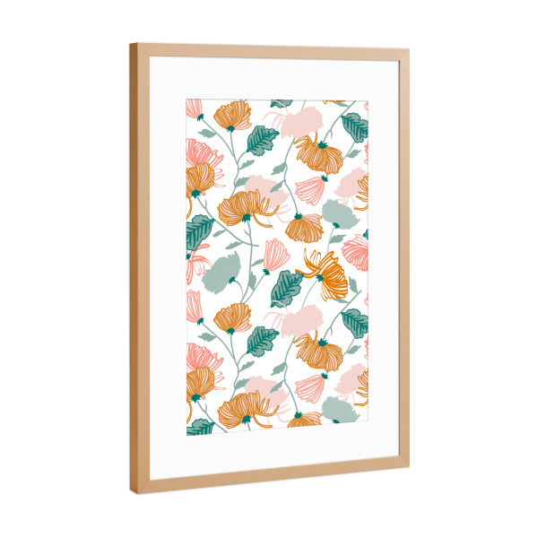 Poster mit Rahmen Kupfer "Redamancy" artboxONE - Floral