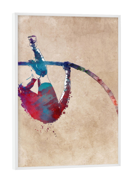 Poster mit weißem Rahmen "Pole vault" artboxONE - Sport