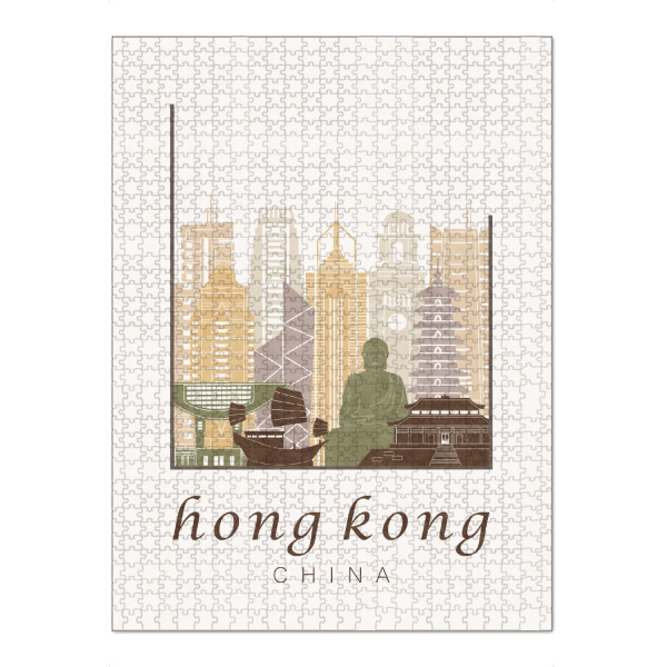 Puzzle Ravensburger "Hong Kong skyline rustic" artboxONE - Städte,Architektur