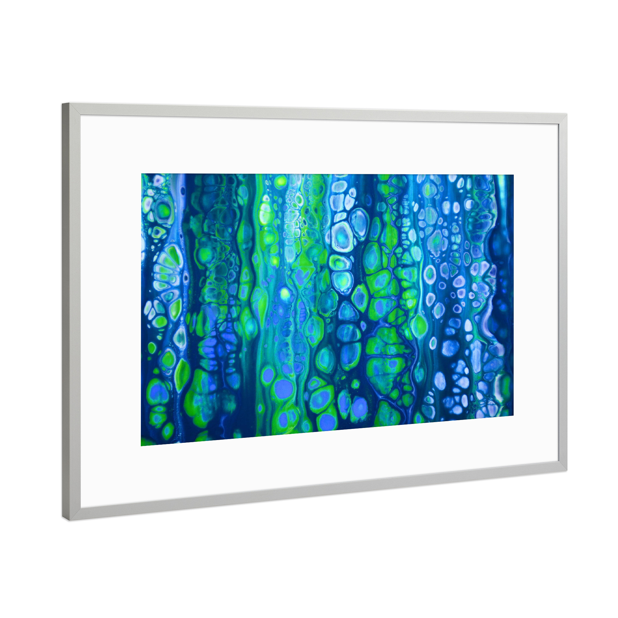 Poster mit Rahmen Silber "TOXIC ALGAE" artboxONE - Abstrakt