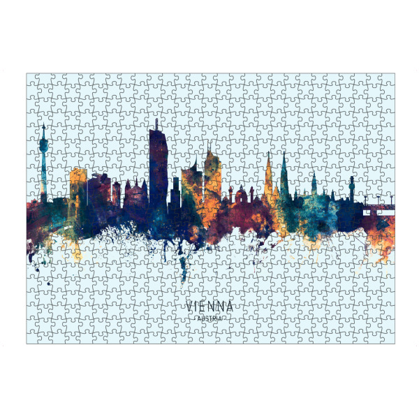 Puzzle Ravensburger "Vienna Austria Skyline BlueOrange" artboxONE - Städte,Städte / Wien