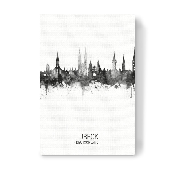 Leinwandbild "Lübeck Skyline BW" artboxONE - Städte,Schwarzweiß