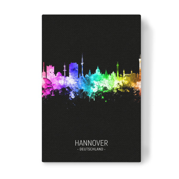 Leinwandbild "Hannover Skyline Colour Black" artboxONE - Städte