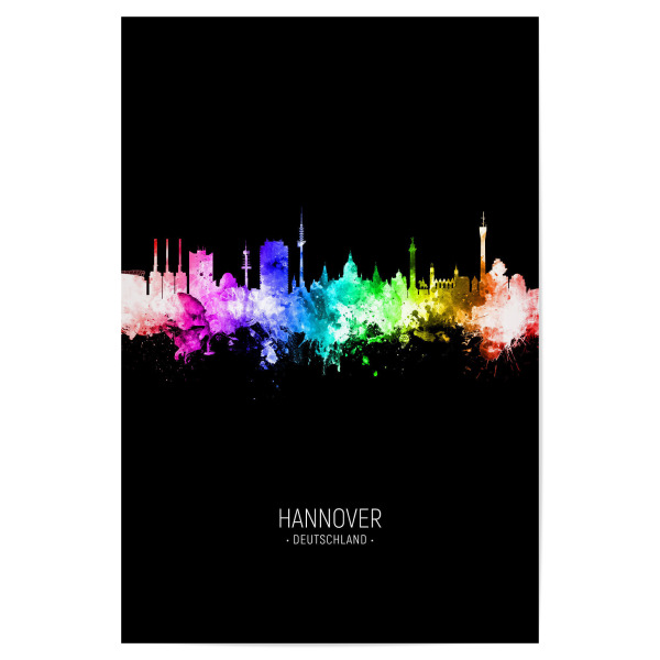 Poster 30x20 cm "Hannover Skyline Colour Black" artboxONE - Städte