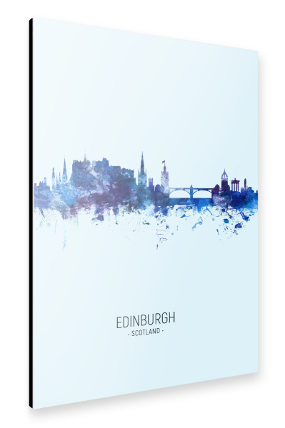 Alu-Dibond "Edinburgh Skyline Dark Blue" 30x20 cm artboxONE