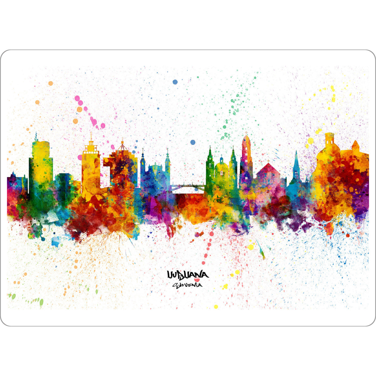 Tischset "Ljubljana Slovenia Skyline Splash" artboxONE - Städte