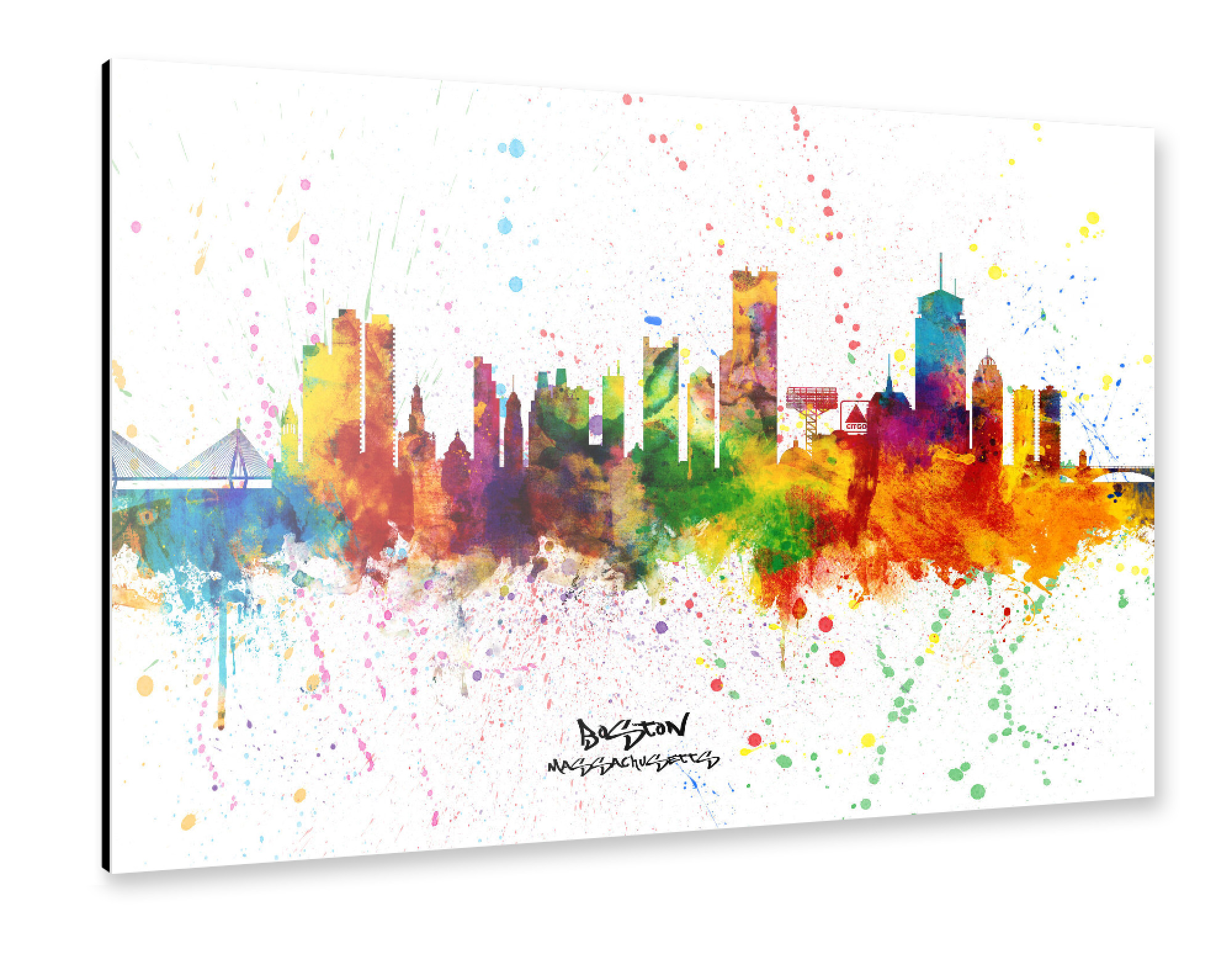 Alu-Dibond "Boston Skyline Splash" 30x20 cm artboxONE