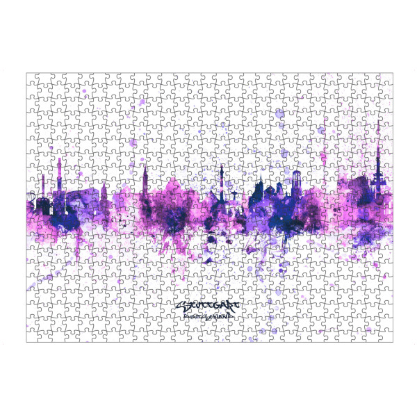 Puzzle Ravensburger "Stuttgart Skyline PurplePink" artboxONE - Städte,Städte / Stuttgart