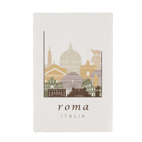 Metall Poster "Rome skyline rustic" artboxONE - Städte,Architektur,Städte / Rom