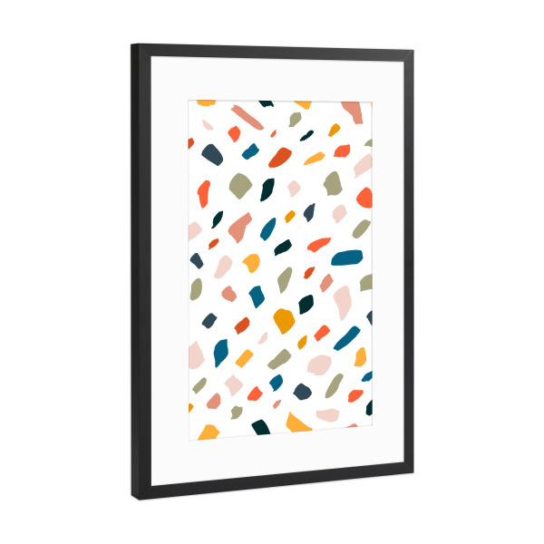 Poster mit Rahmen Schwarz (Metallic) "Terrazzo" artboxONE - Abstrakt