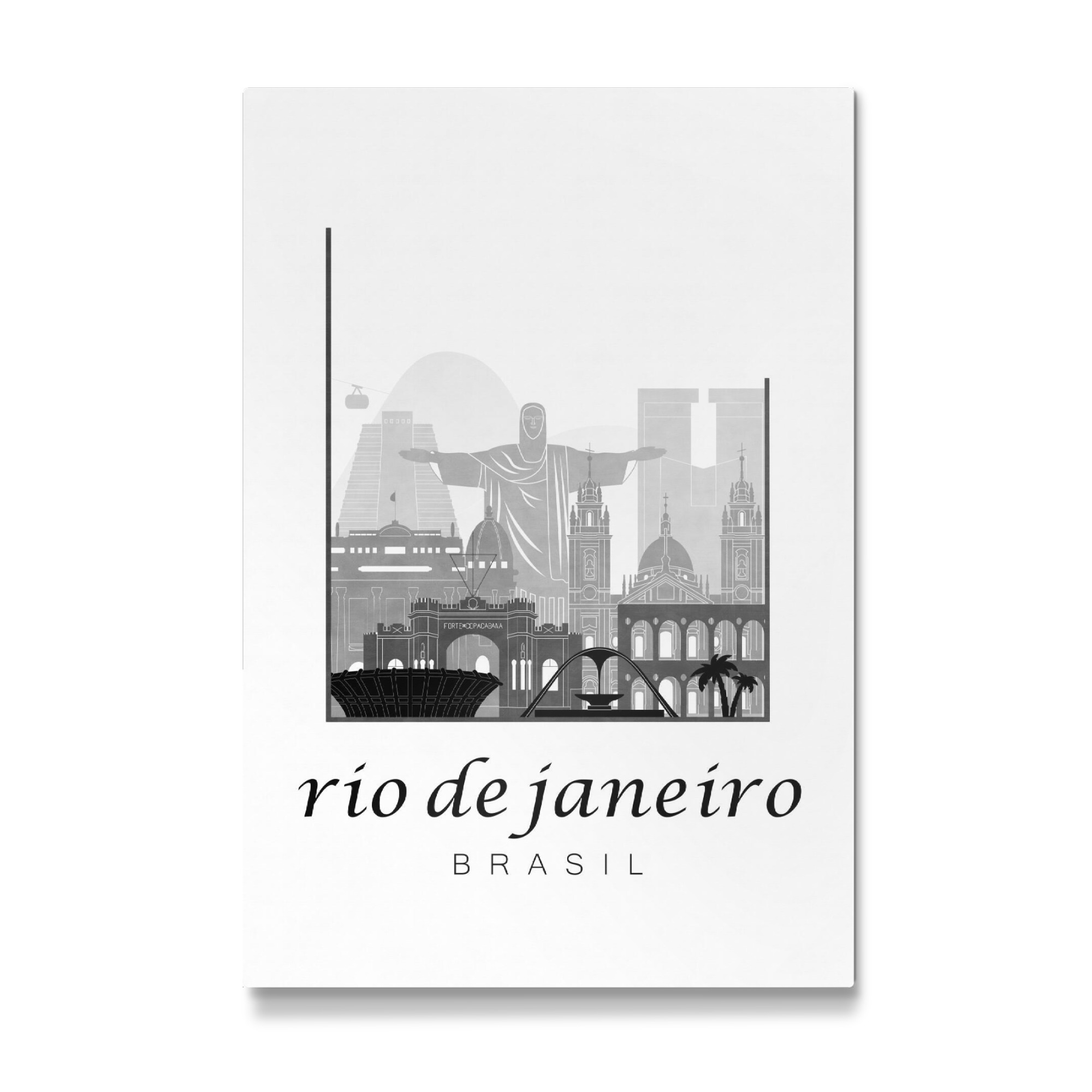 Galerie-Print "Rio de Janeiro skyline black white" 30x20 cm artboxONE