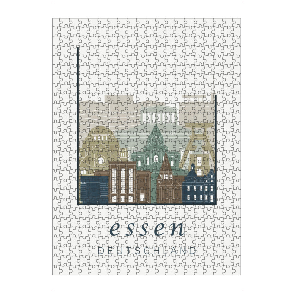 Puzzle Ravensburger "Essen skyline light blue" artboxONE - Städte,Architektur